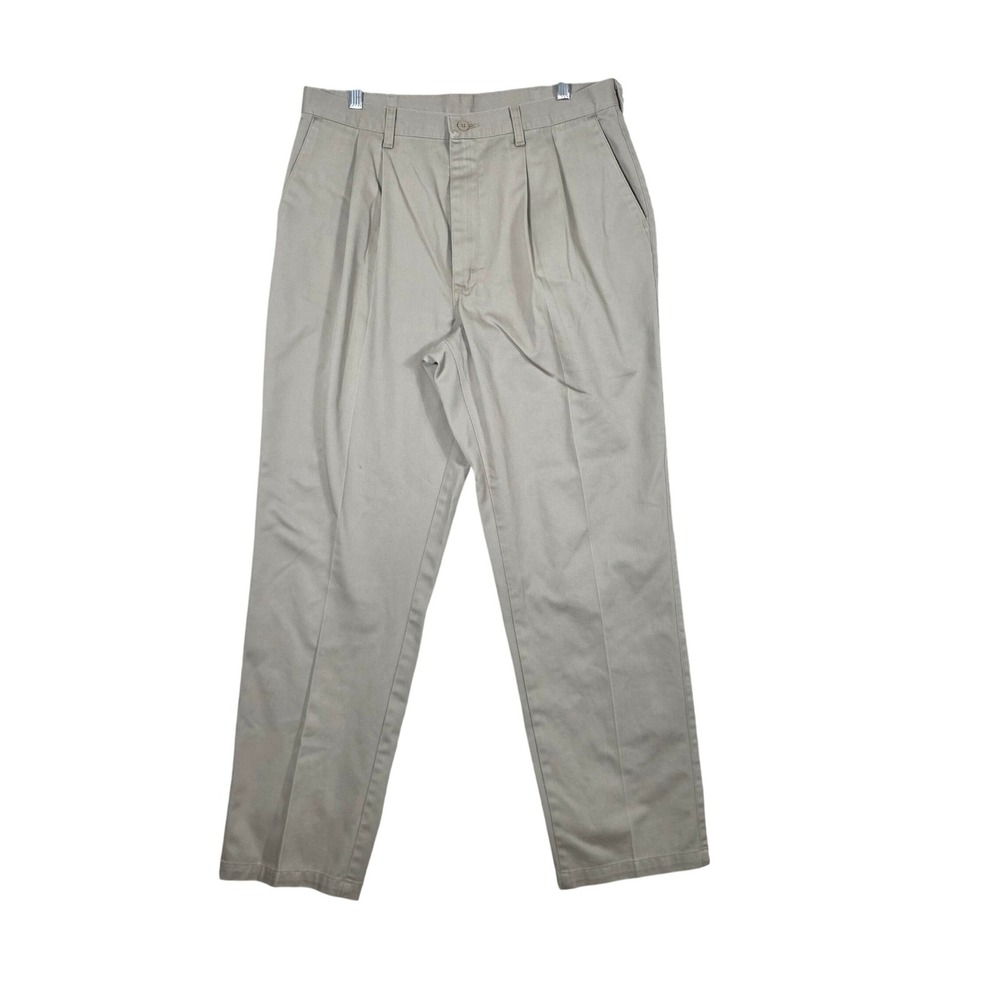 Vtg Wrangler Riata Pleated Khaki Pants Mens 36x32 Cotton Chino Trousers Preppy